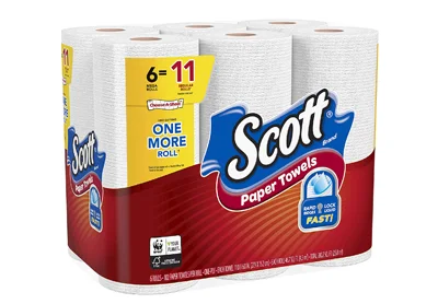 Image: 6 Mega Rolls Scott Choose-A-Sheet Paper Towels (by Scott)