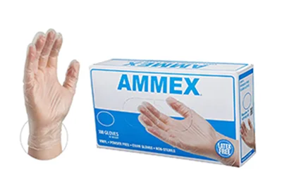 Image: AMMEX Disposable Medical Clear Vinyl Gloves (by Ammex)
