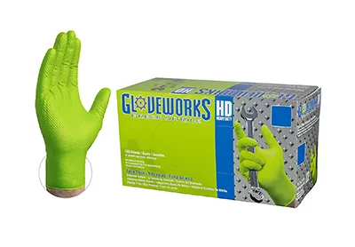 Image: AMMEX Gloveworks Heavy Duty Green Industrial Nitrile Gloves GWGN49100-BX (by AMMEX)