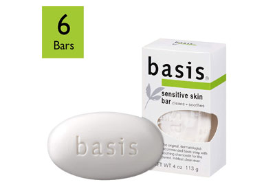 Image: Basis Sensitive Skin Bar Soap with Chamomile and Aloe Vera (by Basis)