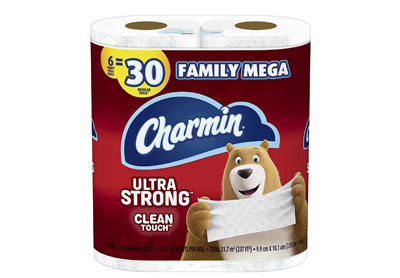Image: Charmin Ultra Strong Clean Touch Toilet Paper with 6 Family Mega Rolls (by Charmin)