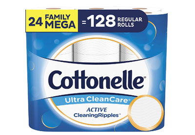 Image: Cottonelle Ultra CleanCare Active Cleaning Ripples Soft Toilet Paper with 24 Family Mega Rolls (by Cottonelle)