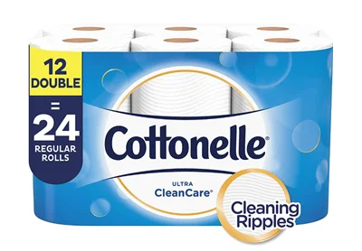 Image: Cottonelle Ultra CleanCare Toilet Paper 12 Double Rolls (by Cottonelle)