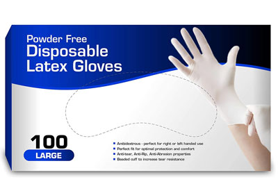 Image: Disposable Powder Free Latex Gloves (by Chef Image: Disposable Powder Free Latex Gloves (by Chef