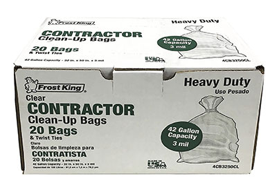 Image: Frost King 42 Gallon Heavy Duty Contractor Clean-up Clear Bags (by Frost King)