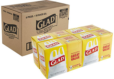 Image: Glad 13 Gallon Tall Kitchen Handle-Tie Trash Bags (by Glad)
