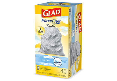 Image: Glad ForceFlex 13 Gallon Tall Kitchen Drawstring Trash Bags (by Glad)