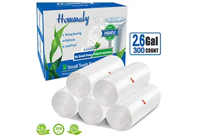 Image: HOMMALY 2.6 Gallon Clear Trash Can Liners (by HOMMALY)