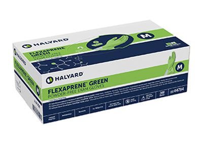 Image: Halyard Flexaprene Green Powder-Free Exam Gloves Medium (by HALYARD)