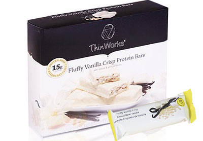 Image: Low Carb Fluffy Vanilla Crisp Protein Bars (by ThinWorks)