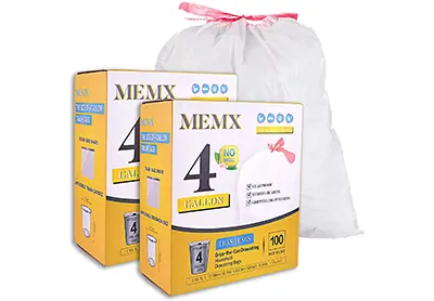 Image: MEMX 4 Gallon Drawstring Trash Bags (by MEMX)