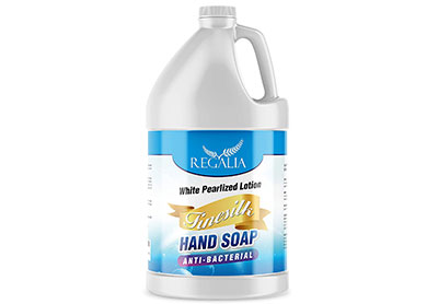 Image: Mr. Washer Antimicrobial Finesilk White Pearlized Lotion Liquid Hand Soap Refill (by Regalia)