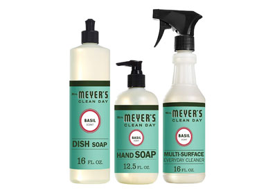 Image: Mrs. Meyer's Clean Day Basil Scent Kitchen Set-Dish Soap, Hand Soap, Multi-Surface Everyday Cleaner (by Mrs. Meyer's)