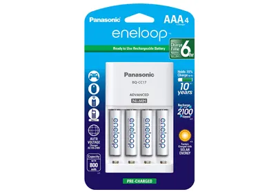 Image: Panasonic Advanced Battery Charger with 4 AAA Eneloop Rechargeable Batteries (by Eneloop)