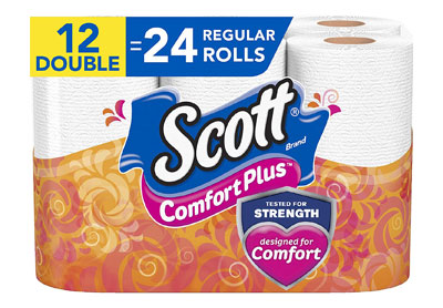 Image: Scott ComfortPlus Toilet Paper 12 Double Rolls (by Scott)