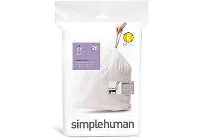 Image: Simplehuman Code E 5.3 Gallon Custom Fit Drawstring Trash Bags (by simplehuman)