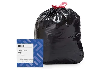 Image: Solimo Multipurpose Drawstring Trash Bags-30 Gallon, 50 Bags (by Solimo)