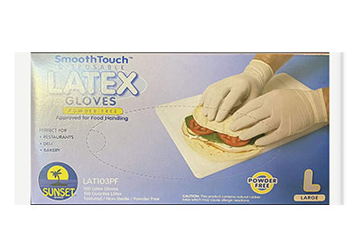 Image: Sunset Brand Smooth Touch Disposable Latex Gloves (by Sunset Brand)