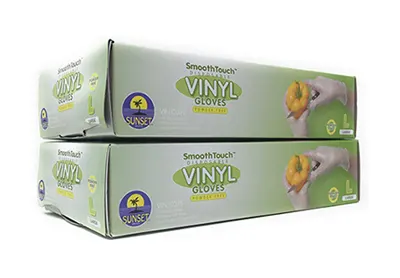 Image: Sunset Brands Smooth Touch Disposable Vinyl Gloves (by Sunset Brands)