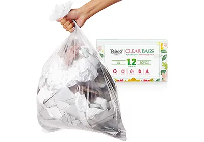 Image: Teivio 1.2 Gallon Small Can Clear Bags (by Teivio)