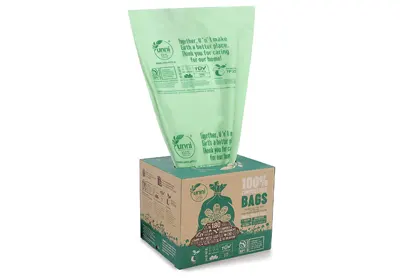 Image: UNNI Certified 100% Compostable Extra Thick Small Trash Bags-4 Gallon, 100 Bags (by UNNI)