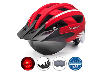 Image: VICTGOAL Unisex Bike Helmet with Magnetic Goggles and Removable Sun Visor (by VICTGOAL)