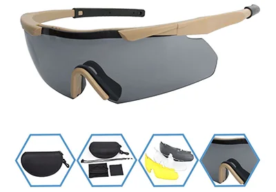 Image: XAegis Unisex Outdoor Anti-fog Safety Glasses with 3 Interchangeable Lenses (by XAegis)