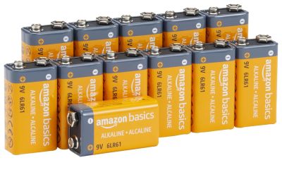 Image: Amazon Basics 9 Volt Performance All-Purpose Alkaline Batteries (12 Pack)