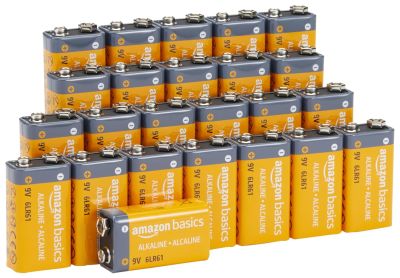 Image: Amazon Basics 9 Volt Performance All-Purpose Alkaline Batteries (24 Pack)
