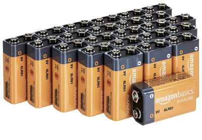 Image: Amazon Basics 9 Volt Performance All-Purpose Alkaline Batteries (24 x 8 Pack)