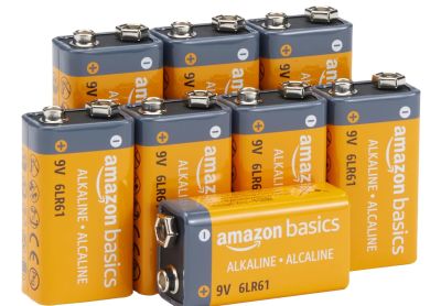 Image: Amazon Basics 9V Performance All-Purpose Alkaline Batteries (8 Count)