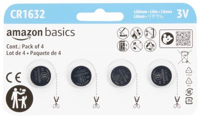 Image: Amazon Basics CR1632 3 Volt Lithium Coin Batteries (4 Count)
