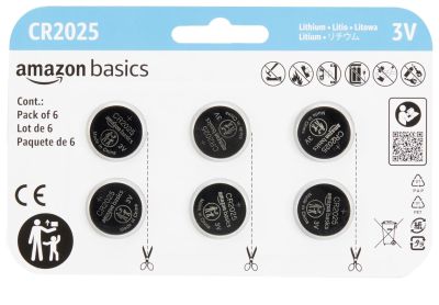 Image: Amazon Basics CR2025 3 Volt Lithium Coin Batteries (6 Count)