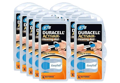 Image: Duracell Activair 675 Hearing Aid Batteries (6 x 10 Pack)