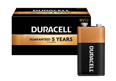 Image: Duracell Coppertop 9V Alkaline Batteries (12 Count)