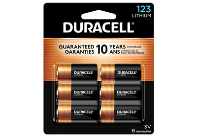 Image: Duracell Coppertop CR123A 3V Lithium Batteries (6 Count)