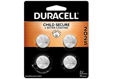Image: Duracell CR2025 3 Volt Lithium Coin Batteries (4 Count)