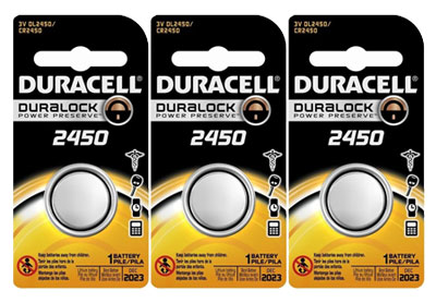 Image: Duracell Duralock DL2450 Lithium Coin Batteries (1 x 3 Pack)