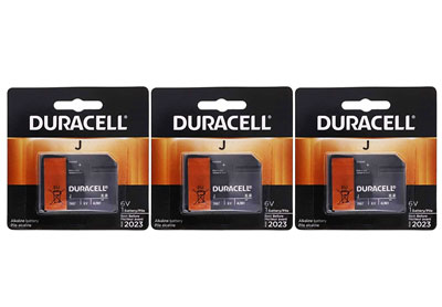Image: Duracell J 6V Alkaline Batteries (1 x 3 Pack)