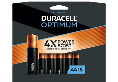 Image: Duracell Optimum Coppertop AA Alkaline Batteries with 4X Power Boost Ingredients (18 Count)