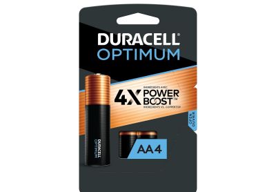 Image: Duracell Optimum Coppertop AA Alkaline Batteries with 4X Power Boost Ingredients (4 Count)