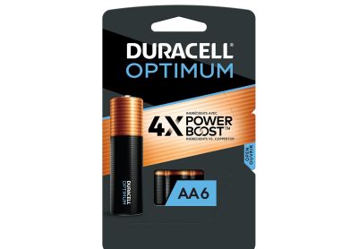 Image: Duracell Optimum Coppertop AA Alkaline Batteries with 4X Power Boost Ingredients (6 Count)