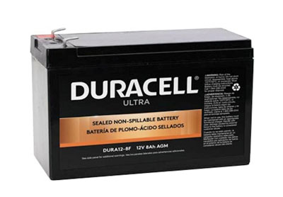Image: Duracell Ultra DURA12-8F 12V Sealed Lead Acid Rechargeable Battery with F1 Terminals (1 Count)