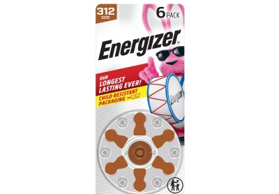 Image: Energizer 312 Hearing Aid Batteries (6 Count)