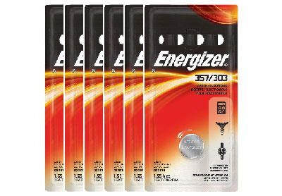 Image: Energizer 357/303 1.5V Silver Oxide Button Batteries (1 x 6 Pack)