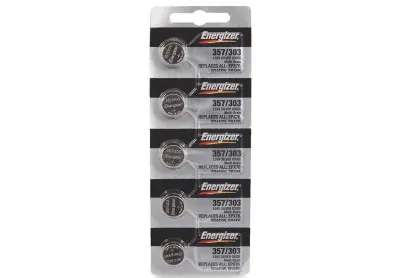 Energizer 357/303 1.5V Silver Oxide Button Batteries (5 Count)