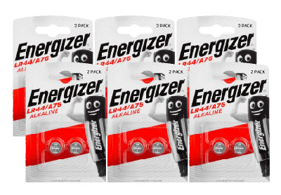 Image: Energizer LR44/A76 1.5V Alkaline Button Cell Batteries (2 x 6 Pack)