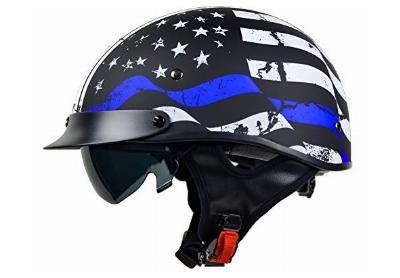 Image: Vega Helmets Unisex Adult Half Size Rebel Warrior Motorcycle Helmet (by Vega Helmets)
