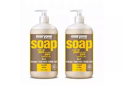 Image: Everyone Coconut and Lemon 3-in-1 Shampoo, Body Wash and Bubble Bath Soaps (by Everyone)