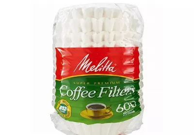 Image: Melitta 631132 Super Premium 8-12 Cup White Coffee Filters 600-Pack